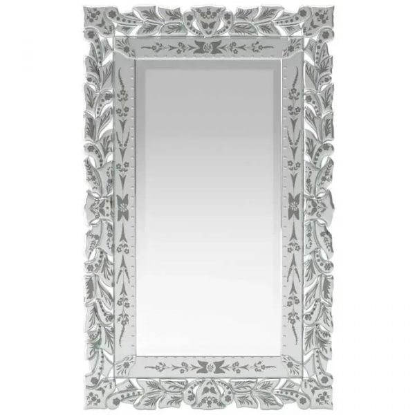 cermin dinding model Venetian Rectangle Wall Mirror size 90X60 cm